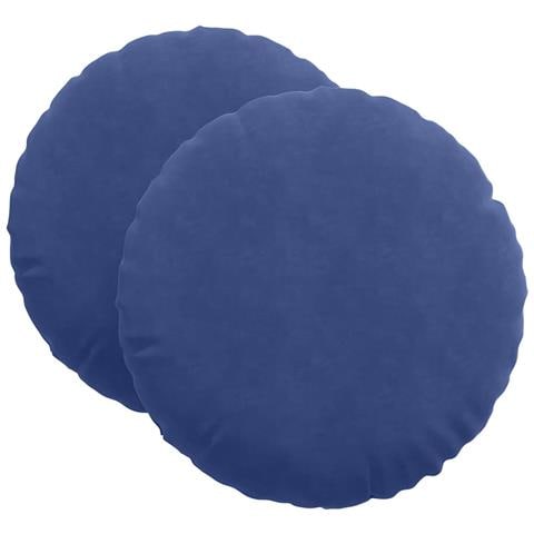 Cuscini per Seduta 2 pcs Blu Polizia Ø 40 x 13 cm Velluto - Foto 1