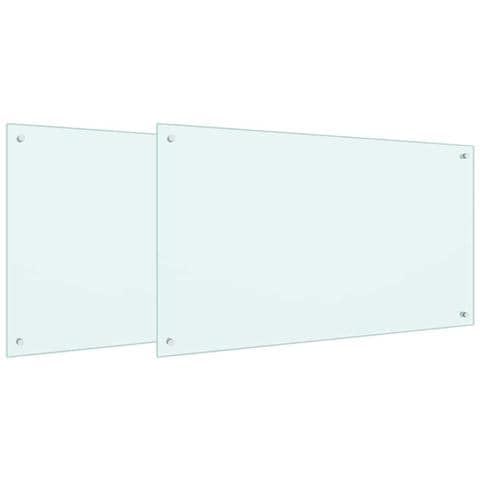 Rivestimento da Cucina 2 pcs Bianco 100 x 60 cm vetro temperato - Foto 1