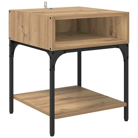 Comodino rovere artigianale 40 x 40 x 50 cm Legno multistrato - Foto 1