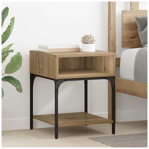 Comodino rovere artigianale 40 x 40 x 50 cm Legno multistrato - Foto 2