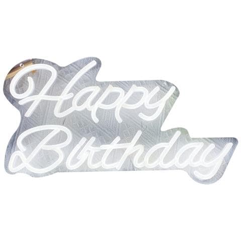Insegna Al Neon Led Buon Compleanno - 42x26cm Luce Decorativa Per Feste Alimentata Tramite Usb - Foto 1