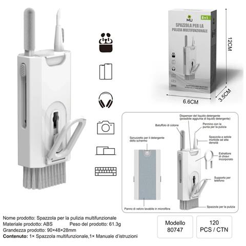 8 In 1 Kit Pulizia Tastiera Pc Computer Laptop Spazzola Pulisci Schermo - Foto 1