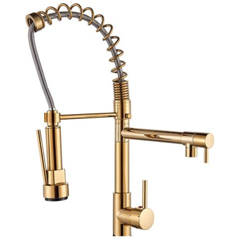 Miscelatore per lavello da cucina, Blackswan, tipo M118 con 2 modalità, oro lucido, 47 cm - Foto 1