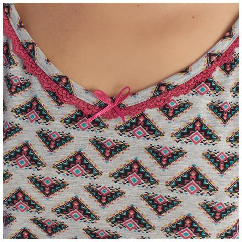 Camicia Da Notte Estiva Da Donna, 100% Cotone, Con Spalline Sottili Kl45300 - Foto 4