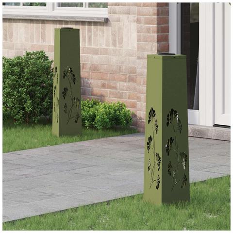 Faro LED solare per sentieri 2 pcs Verde oliva - Foto 2
