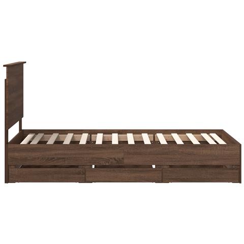 Struttura del letto con cassetto Rovere Marrone 90 x 190 cm - Foto 9