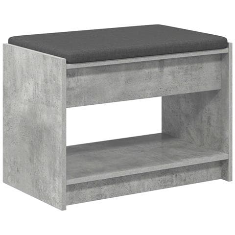 Panca per ingresso con cuscino Grigio Cemento 63 x 38 x 45 cm - Foto 1