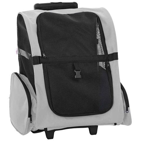 Carrello per animali domestici 3 in 1 design grigio 48x32x (57-106) cm tessuto Oxford - Foto 1