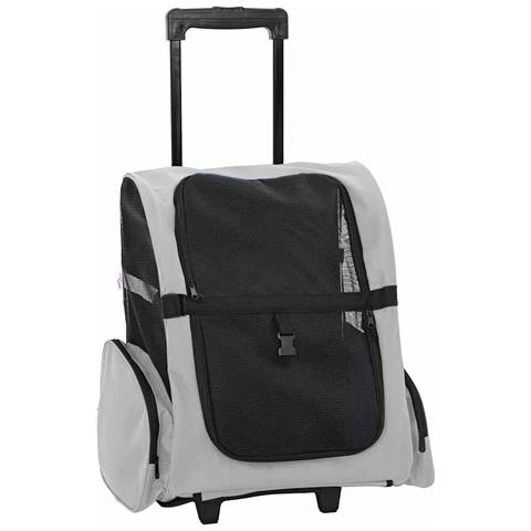 Carrello per animali domestici 3 in 1 design grigio 48x32x (57-106) cm tessuto Oxford - Foto 2