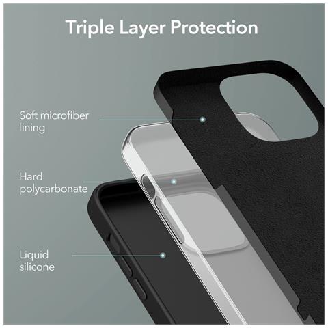 Cover per iPhone 13 Pro - PC+Silicone, Nero, Anti-graffi - Foto 4