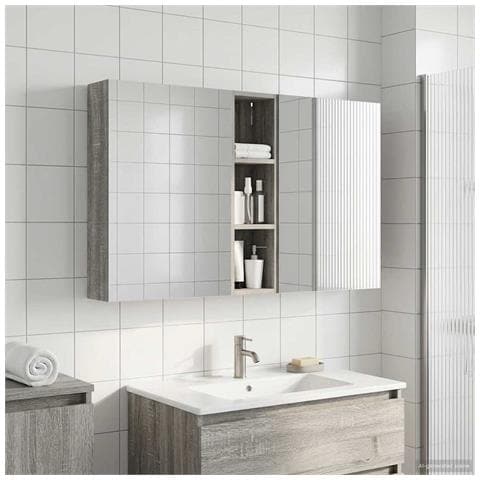 Set di Armadi da Bagno con lo scaffale 3 pcs 120 x 14,5 x 70 cm - Foto 2