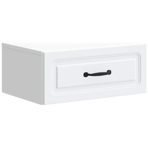 Mobiletto da notte a muro con cassetto Bianco 49 x 34,5 x 20 cm - Foto 1