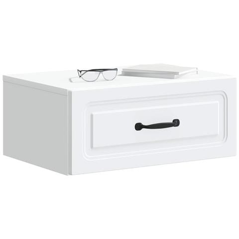 Mobiletto da notte a muro con cassetto Bianco 49 x 34,5 x 20 cm - Foto 2
