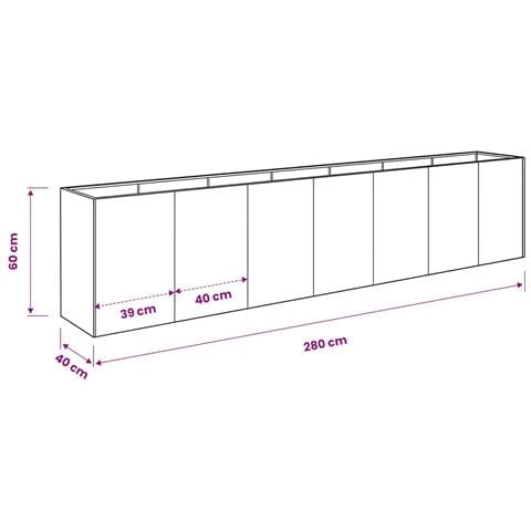 Vaso da giardino Bianco 280 x 40 x 60 cm - Foto 7