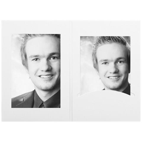 1x100 Daiber cartoncin. portafoto ritratto con passep. 10x15 bianco - Foto 1