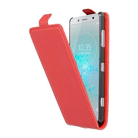 Custodia Compatibile Con Sony Xperia Xz2 Compact In Rosso Cremisi - Coperchio Protettivo In Design Flip Realizzato In Similpelle Testurizzata - Foto 1