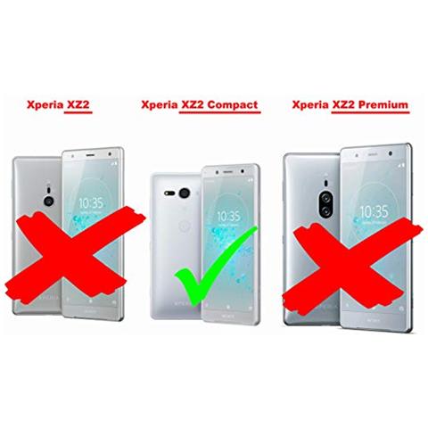 Custodia Compatibile Con Sony Xperia Xz2 Compact In Rosso Cremisi - Coperchio Protettivo In Design Flip Realizzato In Similpelle Testurizzata - Foto 2