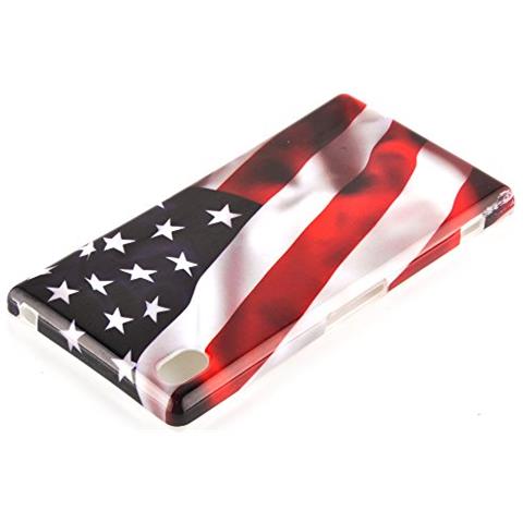 Custodia Compatibile Con Sony Xperia Z1 Con Stampa Stars And Stripes - Hard Case Coperchio Protettivo Con Design Alla Moda - Foto 4