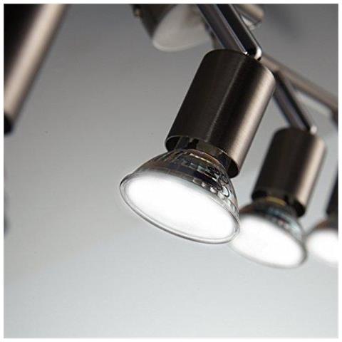 Led Riflettore Del Soffitto Bar Con 4x 3w Gu10 Lampadine Incluse E Girevoli E Disegno Della Parte Girevole Nichel Spazzolato - Foto 4