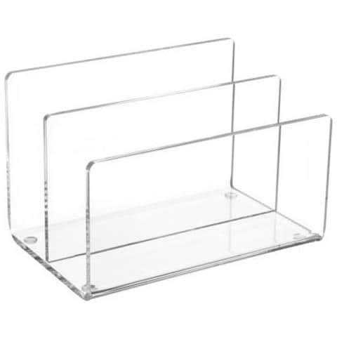 Kartenstnder Acryl Mit 2 Fchern, Glasklar Strke: 4 Mm, Mae: (b) 153 X (t) 99 X (h) 100 Mm (19520-05) - Foto 1