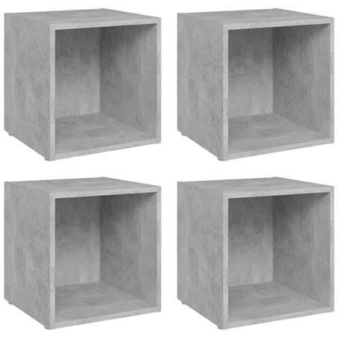 Mobili Porta TV 4pz Grigio Cemento 37x35x37cm Legno Multistrato - Foto 1