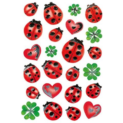 Adesivi Coccinelle 48 Pezzi Rosso / verde - Foto 1