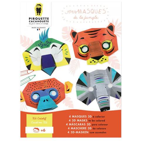 Kit Creativo - 4 Maschere Della Giungla Da Costruire E Decorare - Foto 1