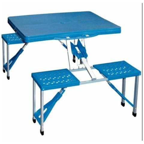 Valigetta Tavolo Rettangolare Con 4 Sedie Blu - Foto 1