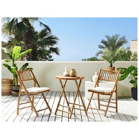 Set Da Giardino Bambù Marrone Chiaro E Bianco Savalletri - Foto 2