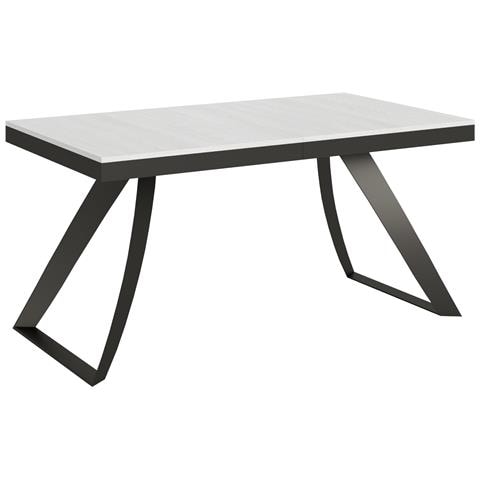 Tavolo Allungabile 90x160/420 Cm Proxy Evolution Telaio Antracite - Bianco Frassino - Foto 6