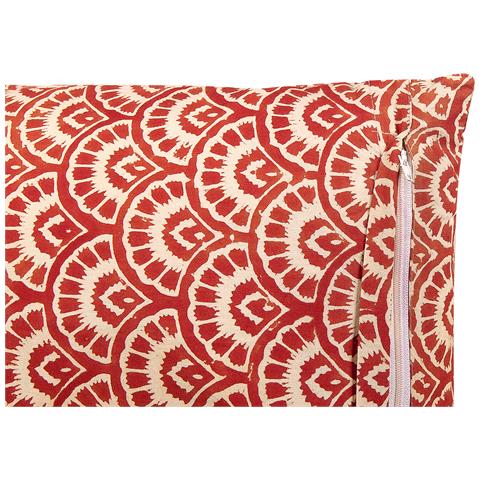 Cuscino Decorativo Rhus Cotone 45 X 45 Cm Geometrico Stampa A Blocchi Rosso - Foto 2