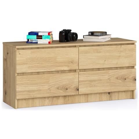 Cassettiera K120, 4 cassetti, 120x40x55 cm, Colore Quercia Artisan - Foto 1