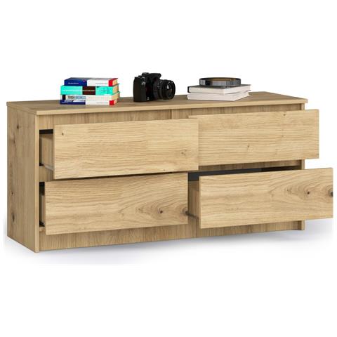 Cassettiera K120, 4 cassetti, 120x40x55 cm, Colore Quercia Artisan - Foto 2