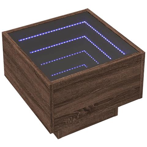 Comodino Con Led Infinity Rovere Marrone 40x40x30 Cm - Foto 3