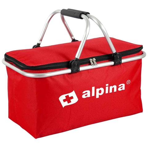 Borsa Termica Frigo 25Lt Pieghevole Manici Metallo Tessuto Rosso 48x28x24 Mare - Foto 1