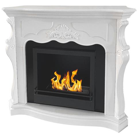 Camino A Bioetanolo Biocamino Da Terra Parigi In Legno Bianco L123xp39xh100 - Foto 1