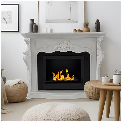 Camino A Bioetanolo Biocamino Da Terra Parigi In Legno Bianco L123xp39xh100 - Foto 2