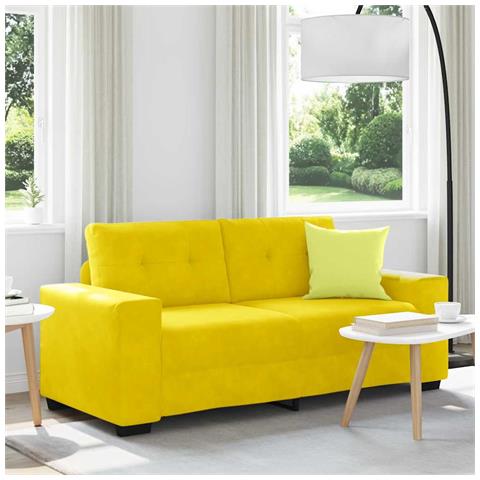 Divano Divanetto Giallo 140 cm in Velluto - Foto 1