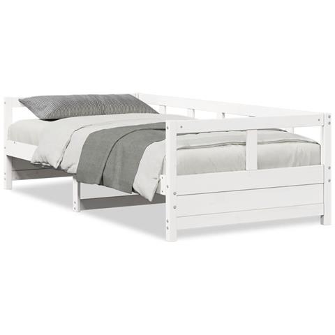 Dormeuse Senza Materasso Bianca 90x200 Cm Legno Massello Pino - Foto 2