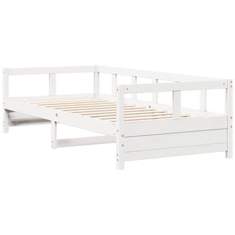 Dormeuse Senza Materasso Bianca 90x200 Cm Legno Massello Pino - Foto 3
