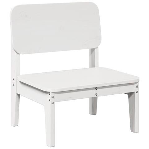 Sedia Da Giardino Bianca 60x52,5x72cm In Legno Massello Di Pino - Foto 2