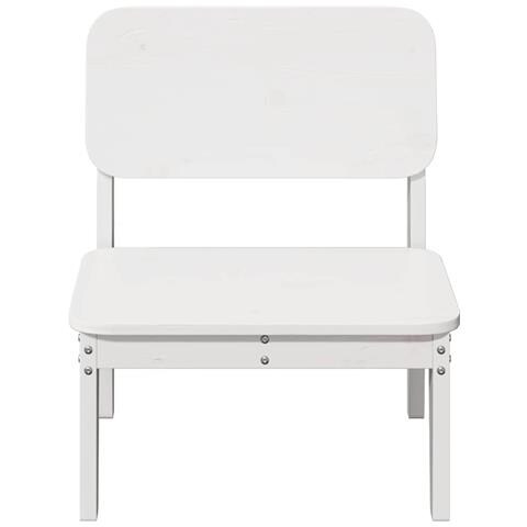 Sedia Da Giardino Bianca 60x52,5x72cm In Legno Massello Di Pino - Foto 3