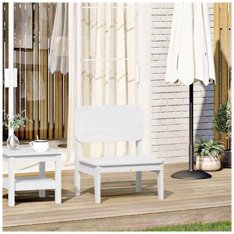 Sedia Da Giardino Bianca 60x52,5x72cm In Legno Massello Di Pino - Foto 1
