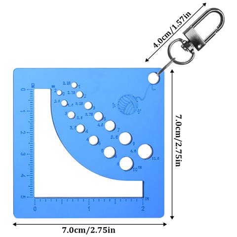 Calibro Per Ferri Da Maglia In Acrilico - Blu Chiaro Trasparente - Foto 1