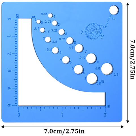 Calibro Per Ferri Da Maglia In Acrilico - Blu Chiaro Trasparente - Foto 2
