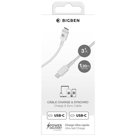 Cavo Di Ricarica E Trasferimento Usb-c /usb-c 3a Power Delivery 60w 1,2m, Bianco - Foto 5