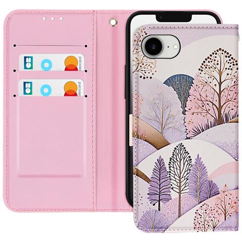 Cover Per Iphone 16e Con Motivo Paesaggio Multicolore Porta Carte - Foto 1