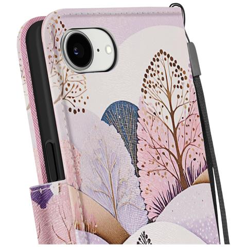 Cover Per Iphone 16e Con Motivo Paesaggio Multicolore Porta Carte - Foto 5