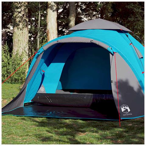 Tenda a Cupola da Campeggio 3 Persone Blu a Rilascio Rapido - Foto 1