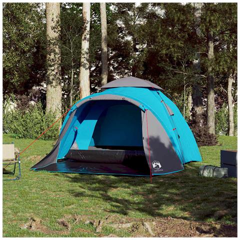 Tenda a Cupola da Campeggio 3 Persone Blu a Rilascio Rapido - Foto 2
